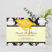 Geel, zwart, wit, Aangepast Afstuderen Kaart (Staand voorkant)