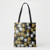 Geel zwart wit Abstract patroon Tote Bag (Voorkant)