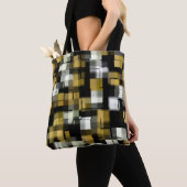 Geel zwart wit Abstract patroon Tote Bag (Dichtbij)