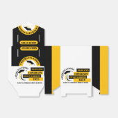 Geel Zwart Wit Afstuderen 2025 Custom Party Bedankdoosjes (Uitgevouwen)