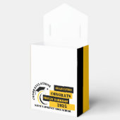 Geel Zwart Wit Afstuderen 2025 Custom Party Bedankdoosjes (Geopend)