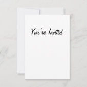 Geel, zwart, wit en ingecheckt 1950-thema RSVP kaartje (Achterkant)