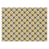 Geel Zwart Wit Geruit Fleur-de-lis Design Tafelkleed (Voorkant (Horizontaal))