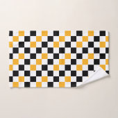 Geel Zwart Wit Geruit Patroonontwerp Bad Handdoek (Handdoek)