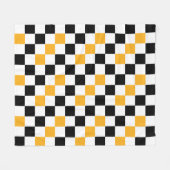 Geel Zwart Wit Geruit Patroonontwerp Fleece Deken (Voorkant (Horizontaal))