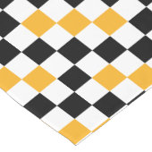 Geel Zwart Wit Geruit Patroonontwerp  Korte Tafelloper (Hoek)