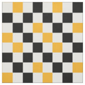 Geel Zwart Wit Geruit Patroonontwerp Stof (Swatch)