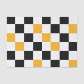 Geel Zwart Wit Geruit Patroonontwerp Tissuepapier (Voorkant)