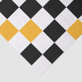 Geel Zwart Wit Geruit Patroonontwerp Tissuepapier (Detail)