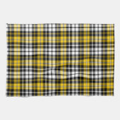 Geel Zwart Wit Geruit Schotse Ruit Patroon Ontwerp Theedoek (Horizontaal)