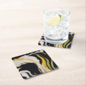 Geel, zwart, wit kartonnen onderzetters (Insitu)