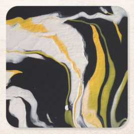 Geel, zwart, wit kartonnen onderzetters