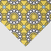 Geel zwart-wit Marokkaans mozaïekpatroon Tissuepapier (Detail)