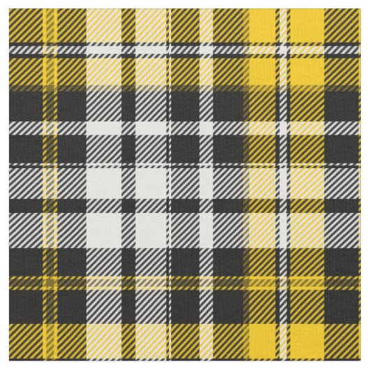 Geel Zwart Wit Plaid Schotse Ruit Patroon Ontwerp Stof (Close Up)