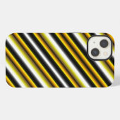 Geel Zwart Wit Regenboog Strepen iPhone Hoesje (Achterkant horizontaal)