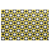 Geel Zwart Wit Rhombus Diamant Vorm Stof (Fat Quarter)