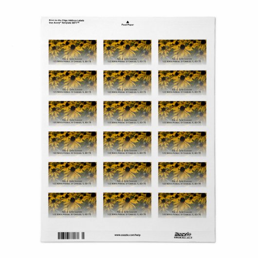 Geel zwart-wit-schorsenveld etiket (Full Sheet)