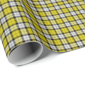 Geel zwart wit tartan schotel cadeaupapier (Rol Hoek)