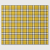 Geel zwart-wit Tartan Schots patroonpatroon Cadeaupapier (Vlak)