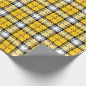 Geel zwart-wit Tartan Schots patroonpatroon Cadeaupapier (Hoek)