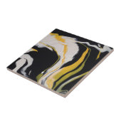 Geel, zwart, wit tegeltje (Zijkant)