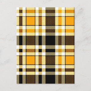 Geel Zwart Witte Flanel Tartan Patroon Ontwerp Briefkaart
