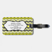 Geel, zwart, witte strepen Bagagelabel (Achterkant horizontaal)