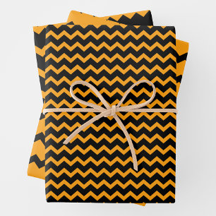 Geel & Zwart Zigzag Chevron Speels & Moedig Inpakpapier Vel