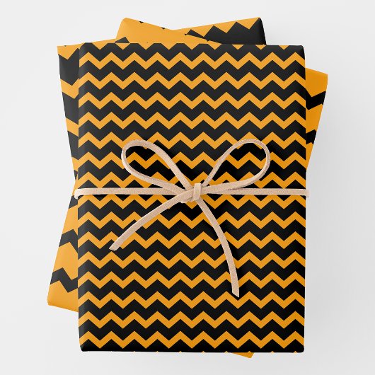 Geel & Zwart Zigzag Chevron Speels & Moedig Inpakpapier Vel