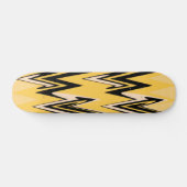 Geel, zwart Zigzap Abstract Kunstdeco Skateboard (Horizontaal)