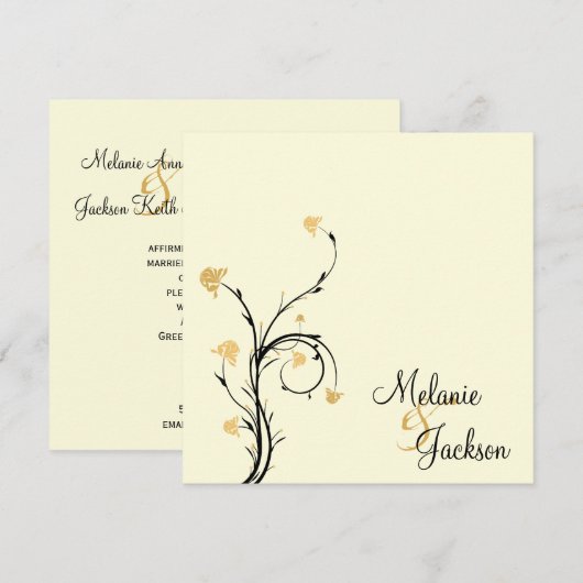 Geel zwart zilvervarken kaart (Voorkant / Achterkant)