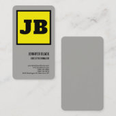 Geel zwart zwart zwart monogram minimalistisch mod visitekaartje (Voorkant / Achterkant)