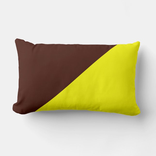 Geel & Zwarte Boon Effen Kleur Achtergrond Kussen (Voorkant)