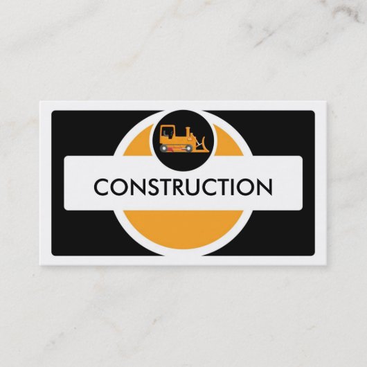 Geel zwarte bulldozer constructie visitekaartjes (Voorkant)