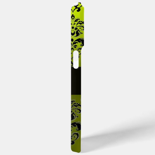 GEEL ZWARTE DAMASK GEM STONE MONOGRAM Case-Mate iPhone CASE (Achterkant / Rechts)