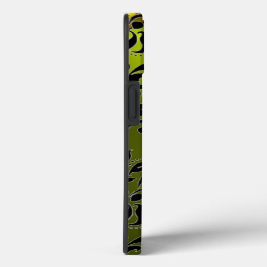 GEEL ZWARTE DAMASKMONOGRAM Case-Mate iPhone CASE (Achterkant / Rechts)