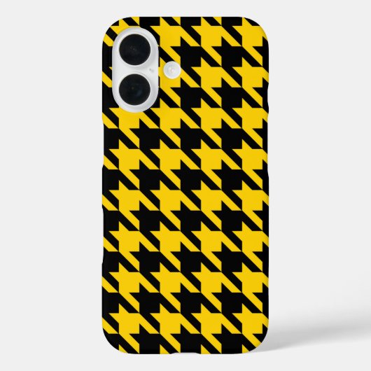 Geel Zwarte Houndstooth Check Case-Mate iPhone Case (Achterkant)