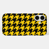Geel Zwarte Houndstooth Check Case-Mate iPhone Case (Achterkant (horizontaal))