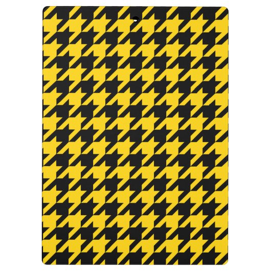 Geel Zwarte Houndstooth Check Klembord (Achterkant)