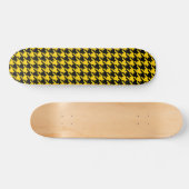 Geel Zwarte Houndstooth Check Persoonlijk Skateboard (Horizontaal)