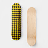 Geel Zwarte Houndstooth Check Persoonlijk Skateboard (Voorkant)