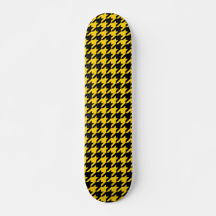 Geel Zwarte Houndstooth Check Persoonlijk Skateboard