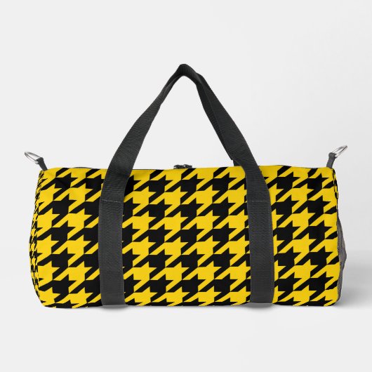 Geel Zwarte Houndstooth Check Plunjezak (Voorkant)