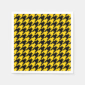 Geel Zwarte Houndstooth Check Servet (Voorkant)
