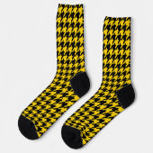 Geel Zwarte Houndstooth Check Sokken (Links)