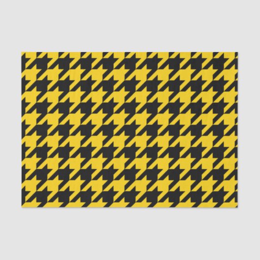 Geel Zwarte Houndstooth Check Tissuepapier (Voorkant)