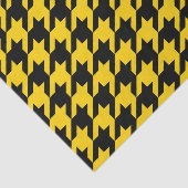 Geel Zwarte Houndstooth Check Tissuepapier (Detail)