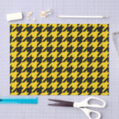 Geel Zwarte Houndstooth Check Tissuepapier (Craft)