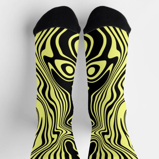 Geel Zwarte Sokken Wavy Gestreept - Kies Kleur (Top)