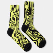 Geel Zwarte Sokken Wavy Gestreept - Kies Kleur (Rechts)